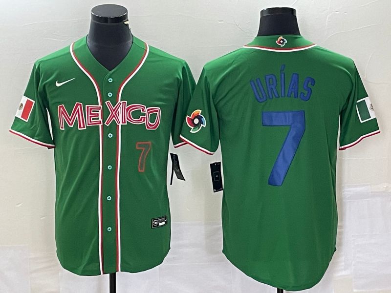 Men 2023 World Cub Mexico #7 Urias Green blue Nike MLB Jersey10->more jerseys->MLB Jersey
